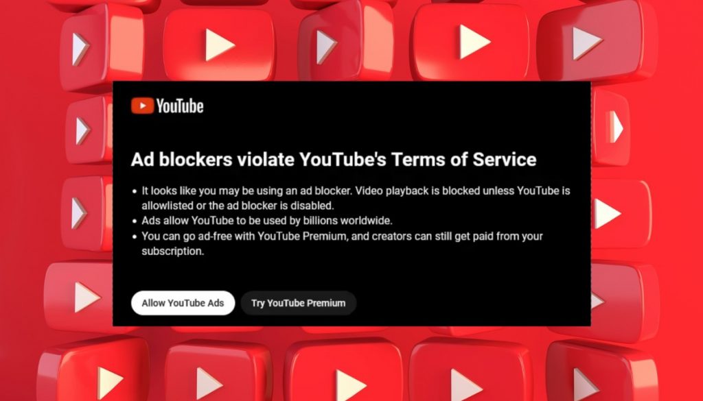 youtube ad blocker screenshot
