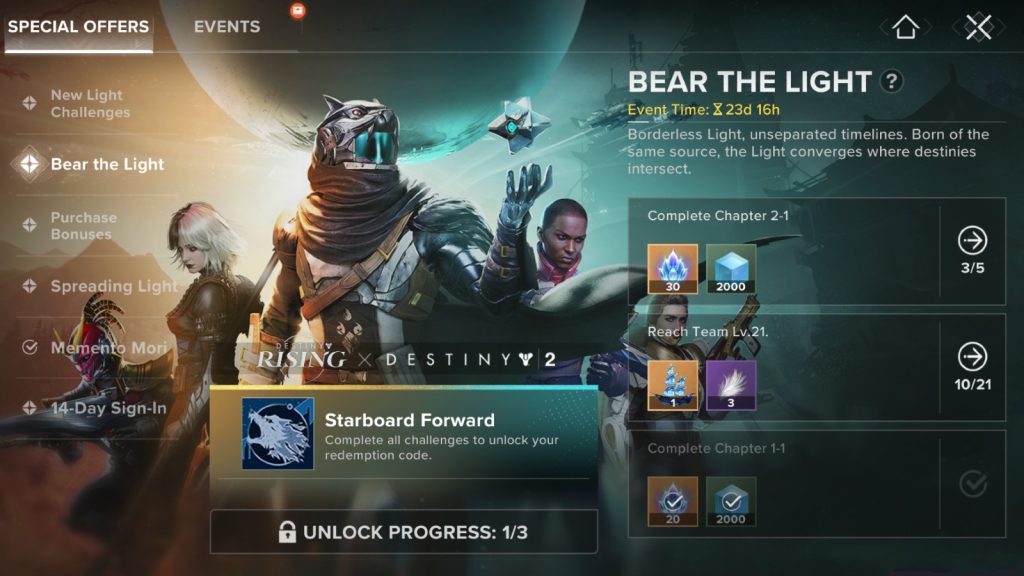 destiny rising bear the light event