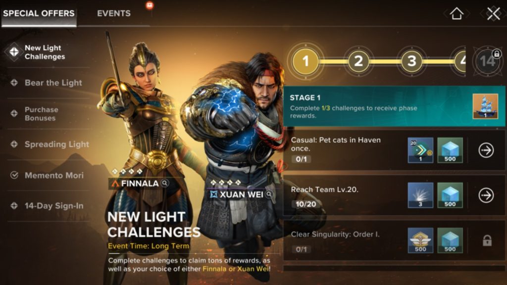 destiny rising new light challenges event