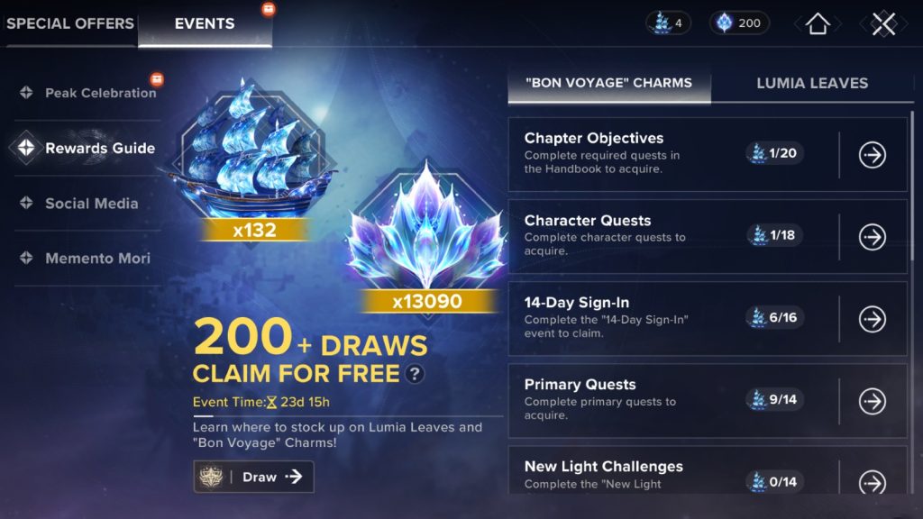 destiny rising rewards guide event