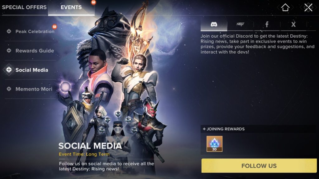 destiny rising social media event