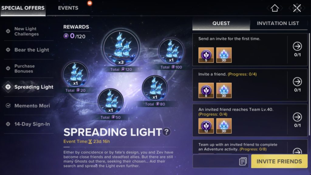 destiny rising spreading light event