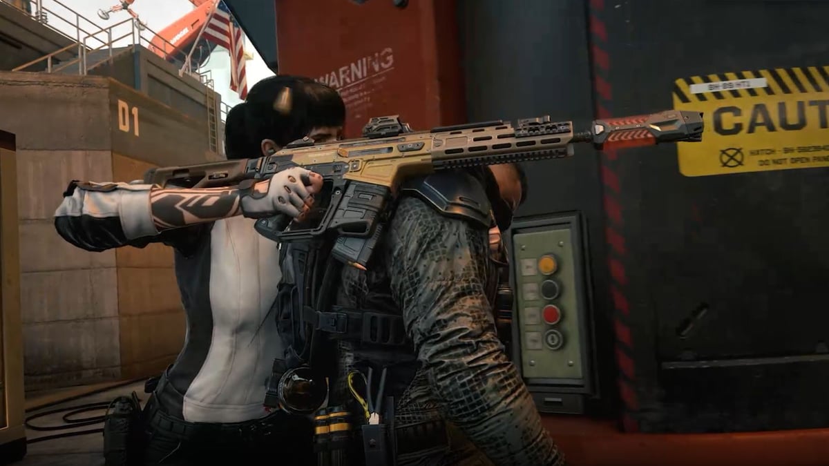 Black Ops 7 character using human shield