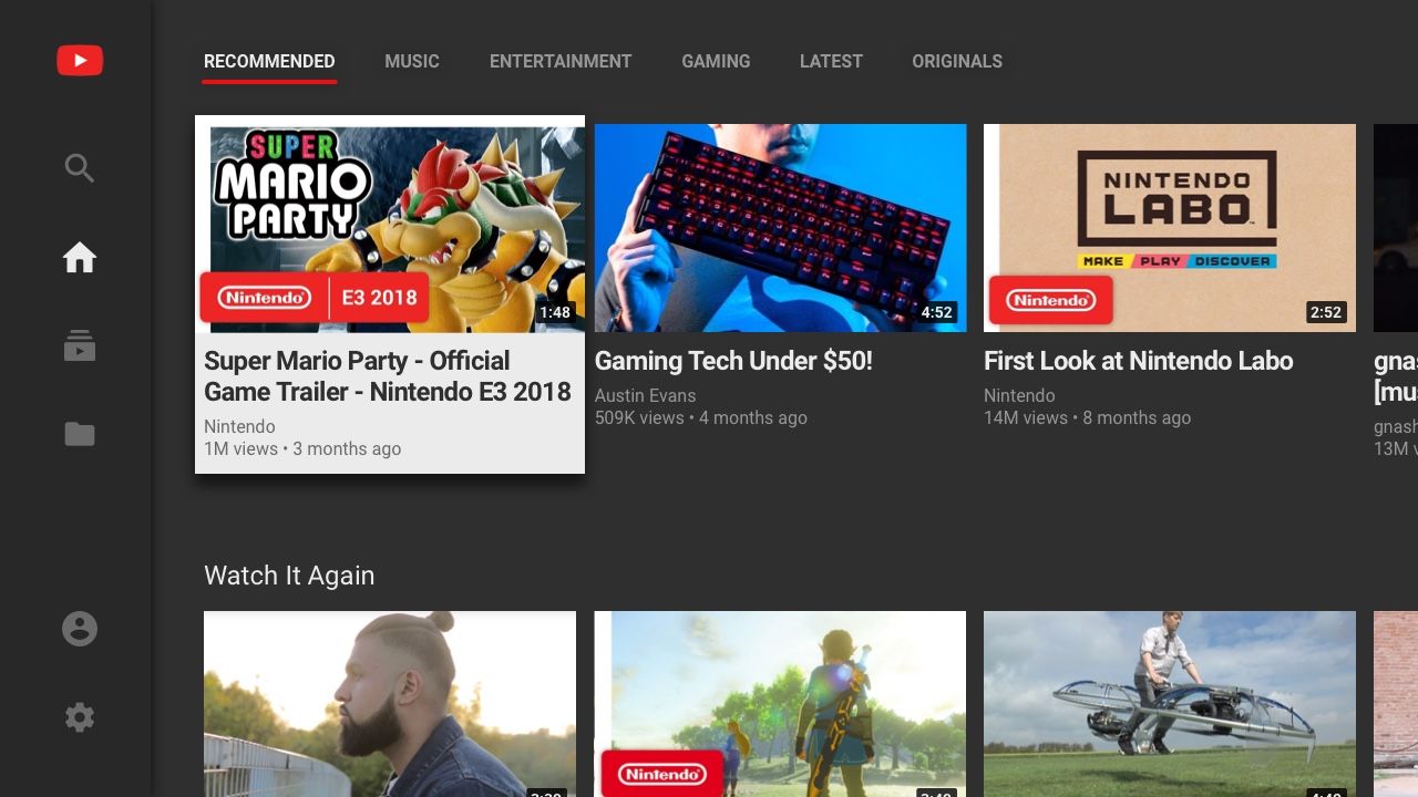 YouTube Is Now Available On The Nintendo Switch