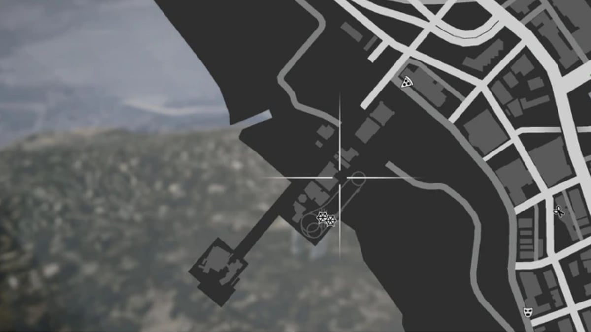 Screenshot of GTA Online map with LS tag location on Del Perro Pier