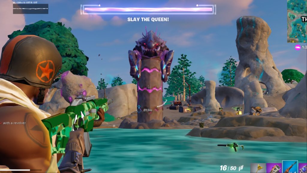 A screenshot featuring a Queen Bug in Fortnite.