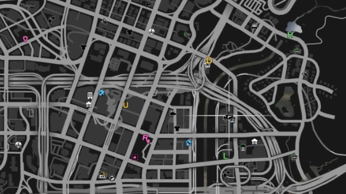 An image of Popular Street with the Gun Van map marker in GTA Online.